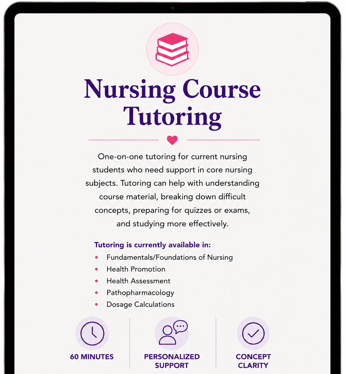 Nursing Course Tutoring